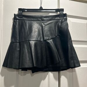 Pookie & Sebastian Black Faux Leather Skirt, Size Small